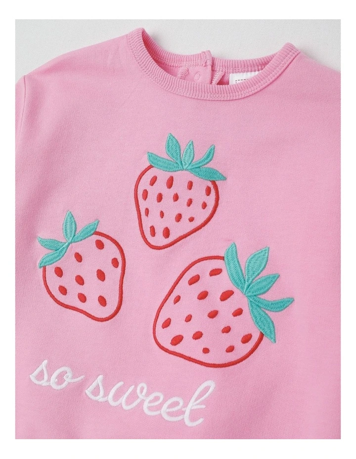 Strawberry Sweat Top & Legging Set in Hot Pink image 2