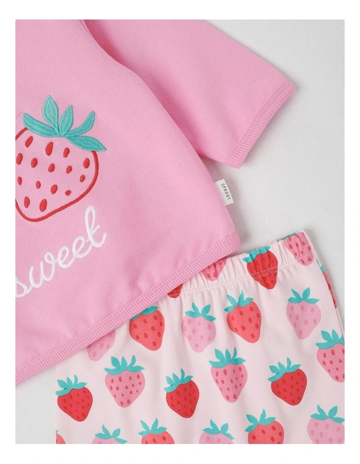 Strawberry Sweat Top & Legging Set in Hot Pink image 4