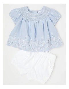 Broderie Set in Pale Blue