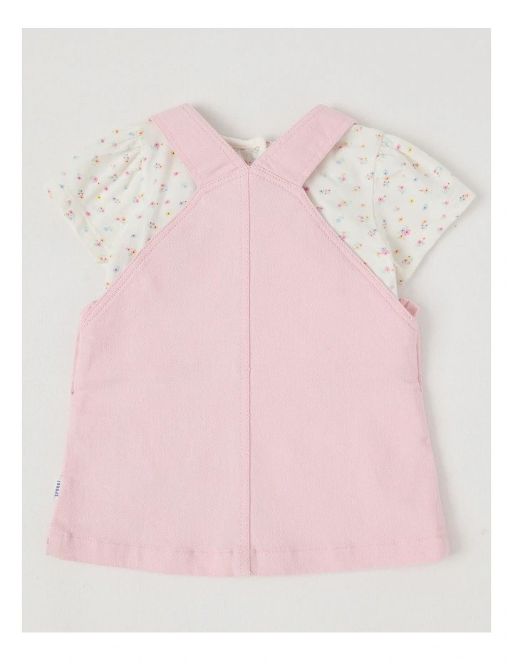 Embroidered Pinafore Set in Light Pink image 3