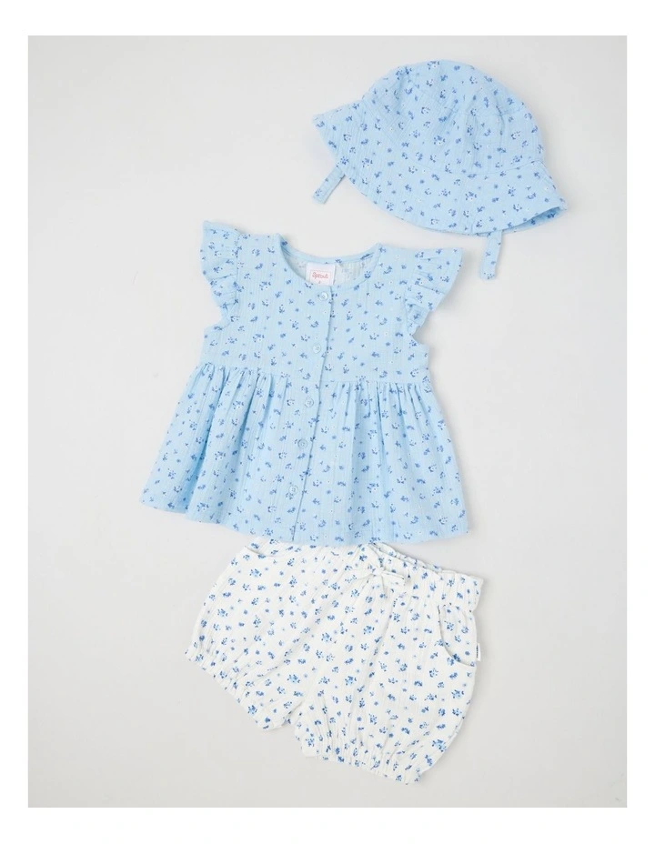 Tonal Ditsy Double Cloth Set in Light Blue image 1
