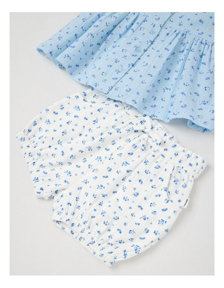 Tonal Ditsy Double Cloth Set in Light Blue image 2