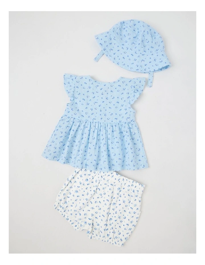 Tonal Ditsy Double Cloth Set in Light Blue image 3