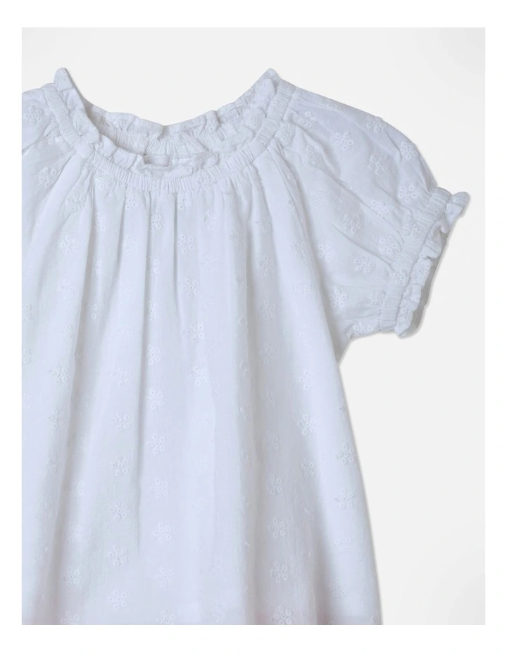 Broderie Top And Short Set in White image 2