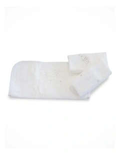 Wish Upon A Star Face Washers 3 Pack in White