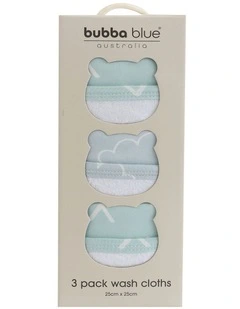 Nordic 3 Pack Face Washers in Blue
