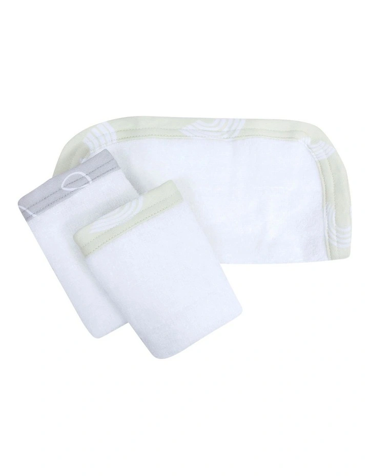 Nordic 3 Pack Face Washers in Beige image 2