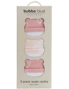 Nordic 3 Pack Face Washer Dusty in Pink