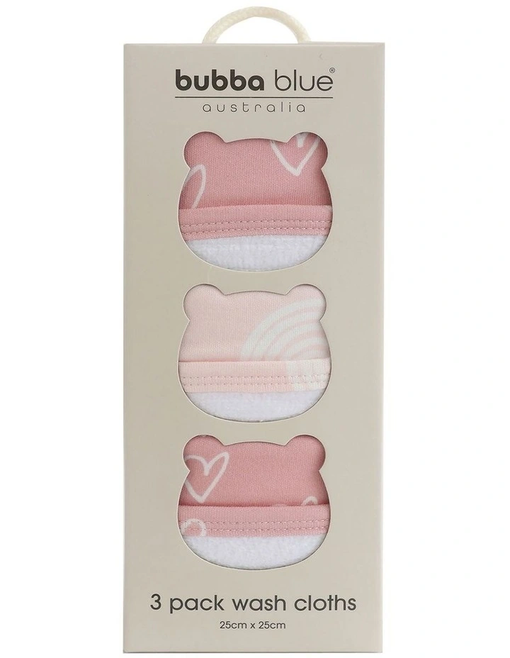 Nordic 3 Pack Face Washer Dusty in Pink image 1
