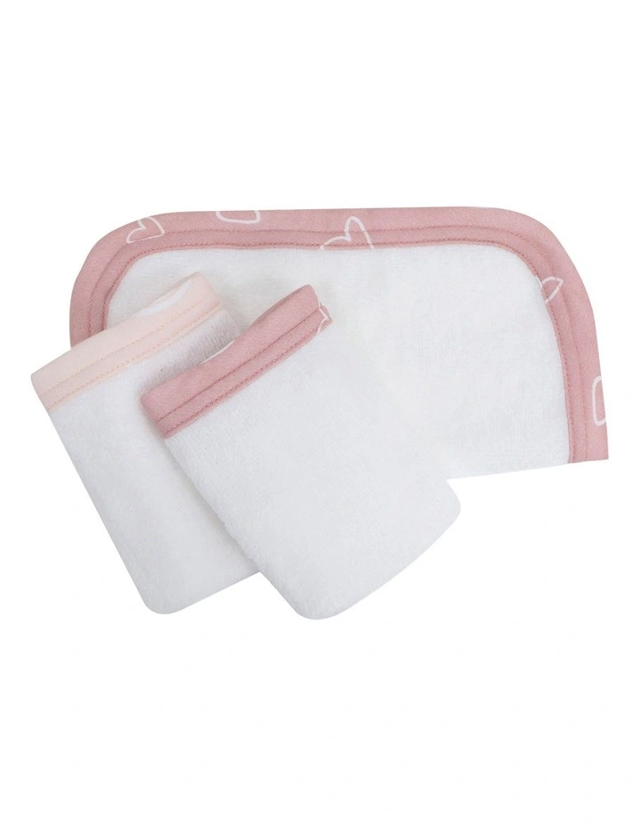 Nordic 3 Pack Face Washer Dusty in Pink image 3