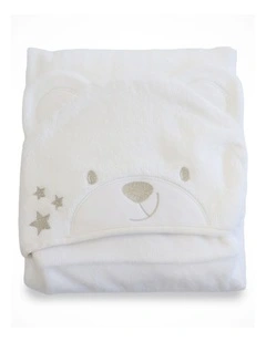Wish Upon a Star Novelty Bear Hooded Bath Towel in White