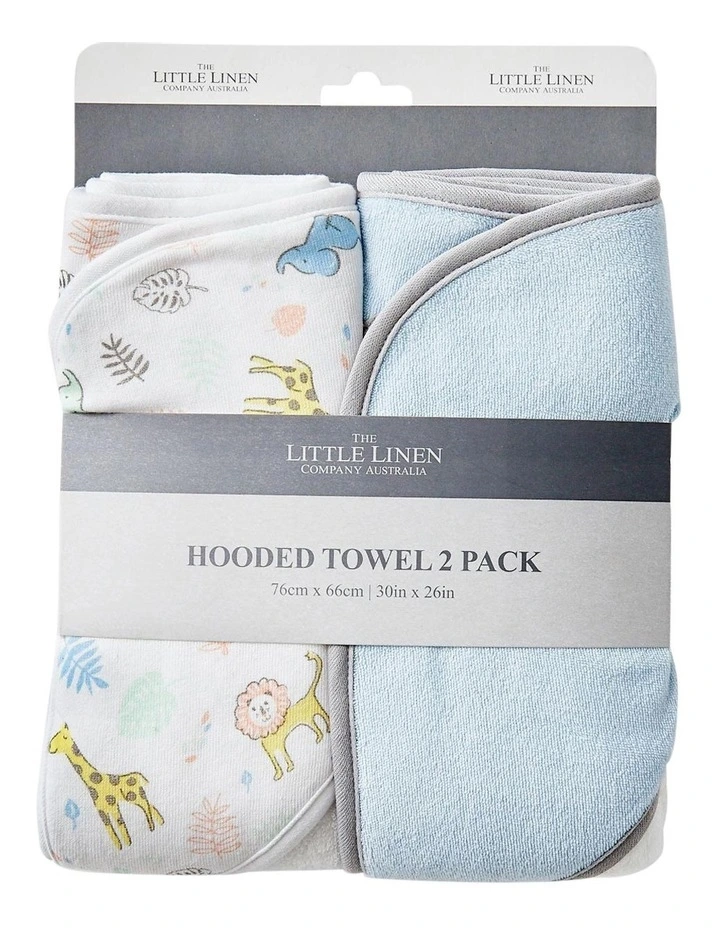 Hooded Towel 2Pk Jungle Mates image 1