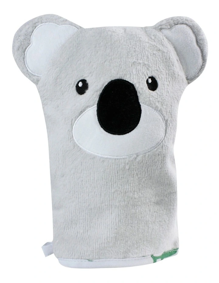 Aussie Animals Koala Hooded Towel & Wash Mitt White image 3
