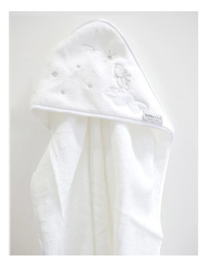 Wish Upon A Star White Hooded Bath Towel in White image 2