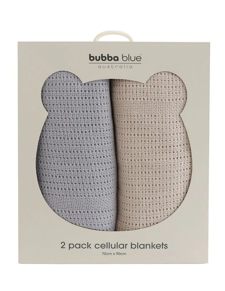 Nordic Cellular Blanket 2 Pack in Grey/Sand image 2