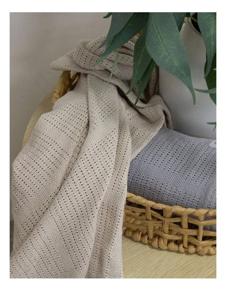 Nordic Cellular Blanket 2 Pack in Grey/Sand image 4