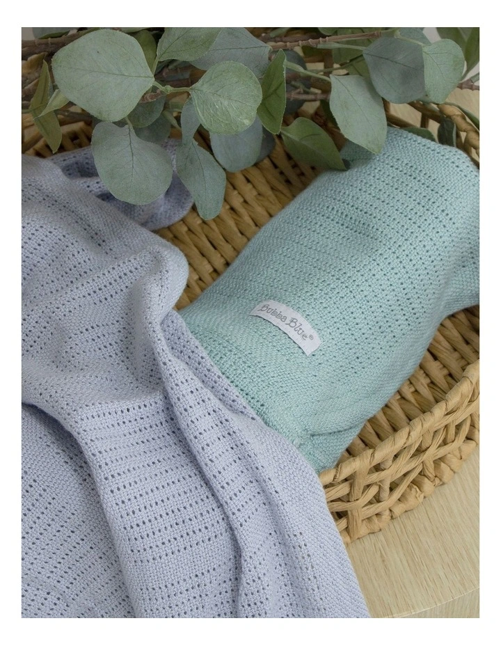 Nordic Cellular Blanket 2 Pack in Blue/Green image 4