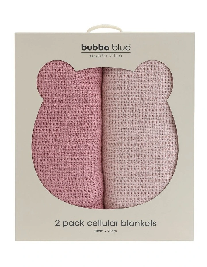 Nordic Cellular Blanket 2 Pack in Dusty Pink/Rose image 2