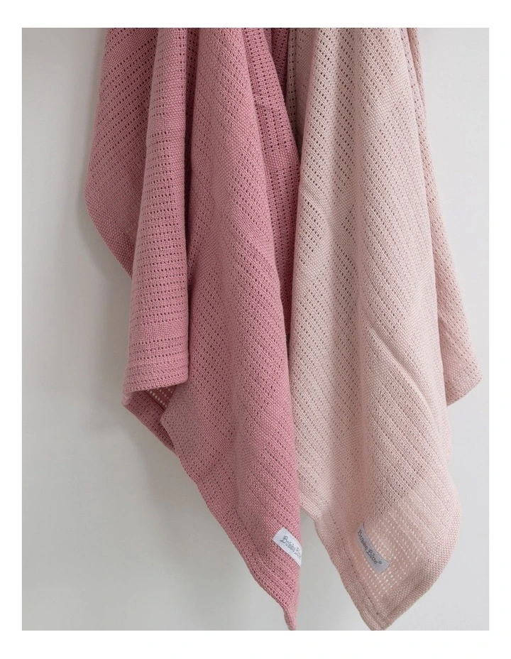 Nordic Cellular Blanket 2 Pack in Dusty Pink/Rose image 3