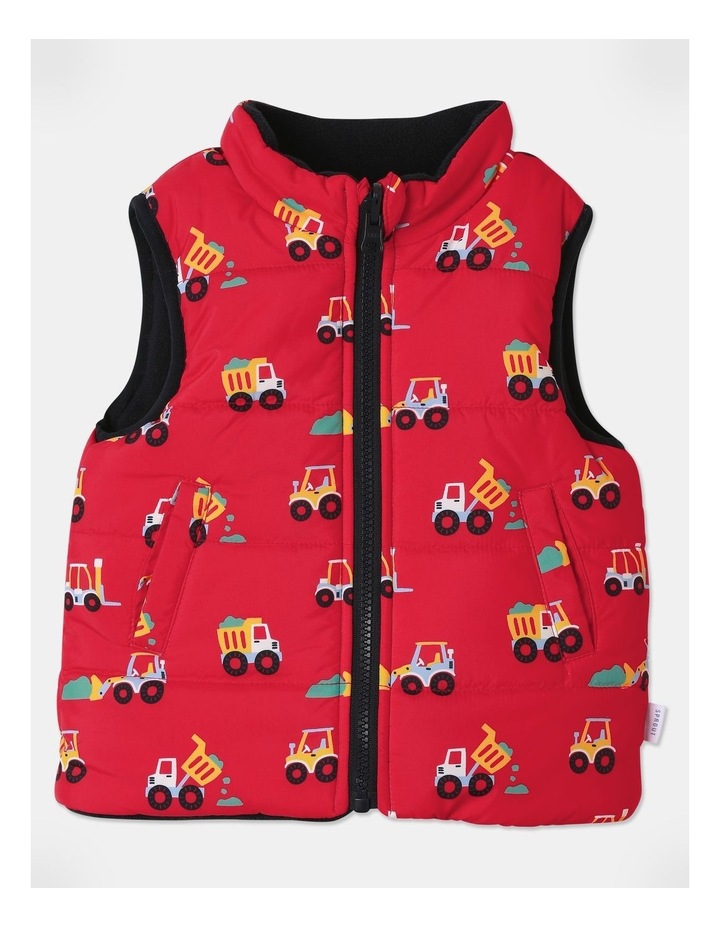 Reversible Puffer Vest in Red Patent