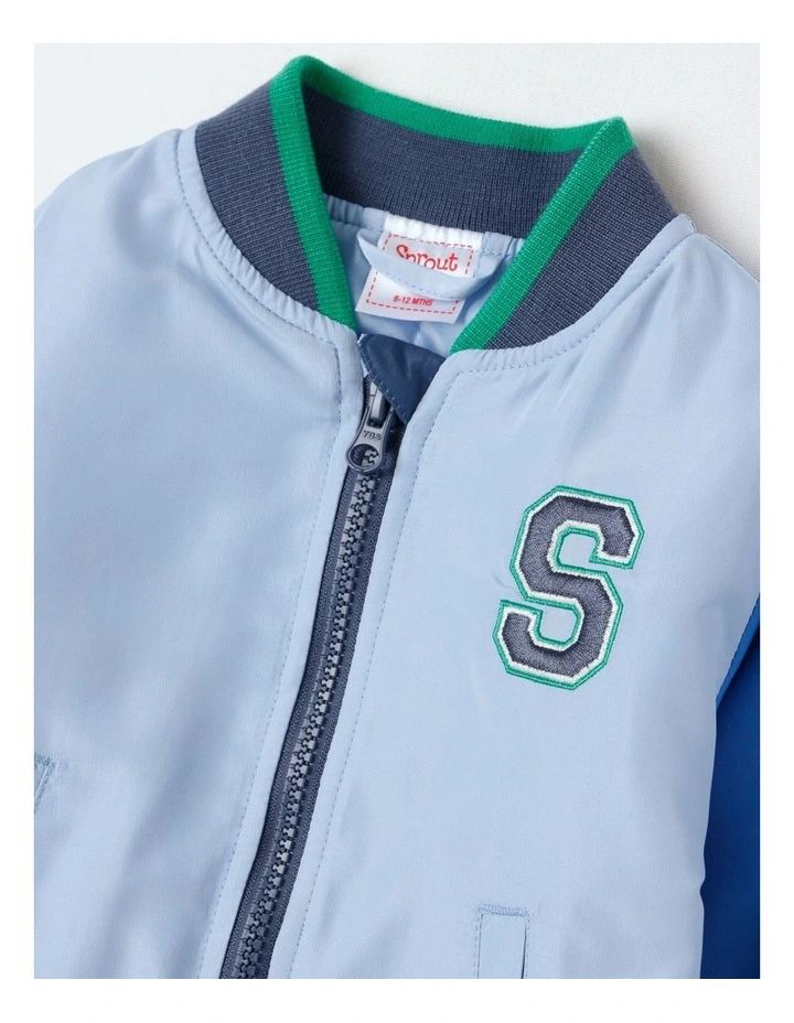 Spliced Bomber Jacket in Bluestone image 2