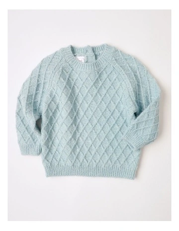 Diamond Knit Jumper in Cornflower