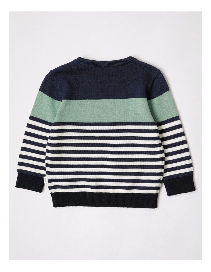 Colour Block Pocket Jumper in Dark Navy image 3