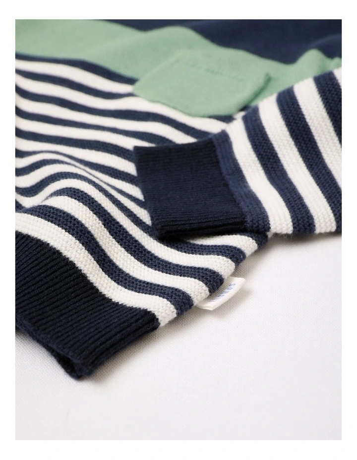 Colour Block Pocket Jumper in Dark Navy image 4