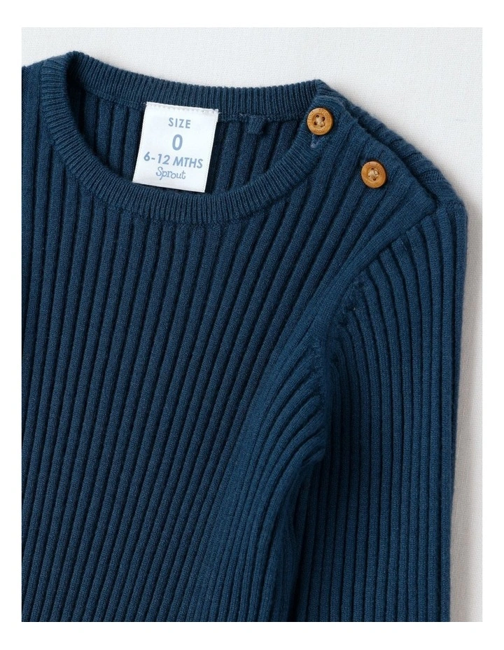 Essential Rib Jumper in Dark Denim image 2
