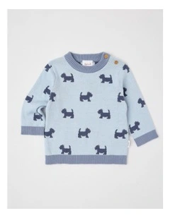 Essential Scotty Intarsia Jumper in Windsurfer