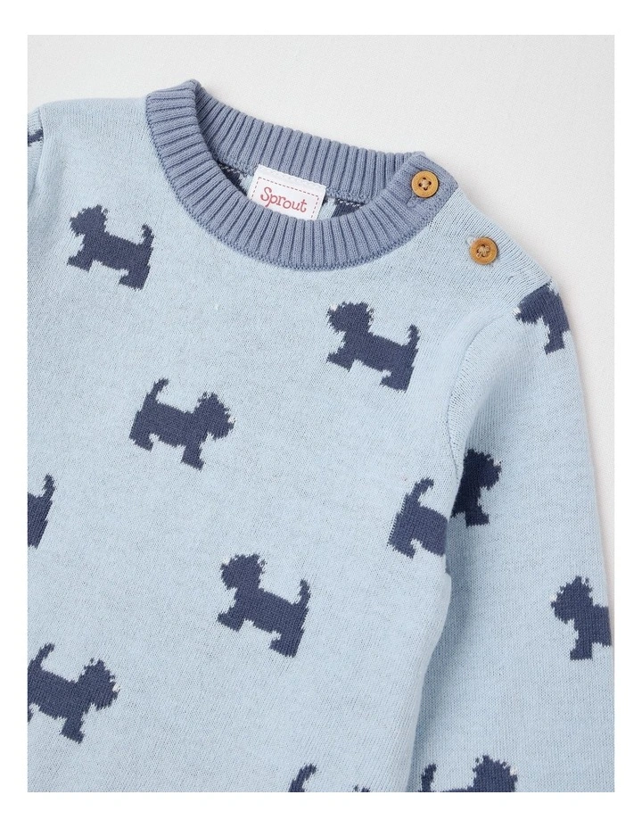 Essential Scotty Intarsia Jumper in Windsurfer image 2