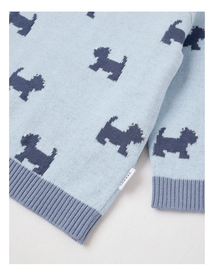 Essential Scotty Intarsia Jumper in Windsurfer image 4