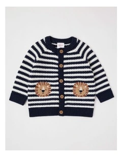 Lion Pocket Cardigan in Midnight