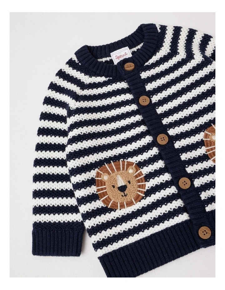 Lion Pocket Cardigan in Midnight image 2