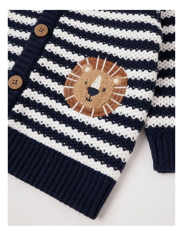 Lion Pocket Cardigan in Midnight image 4