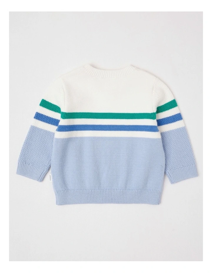 Stripe Cable Jumper in Bluestone image 3