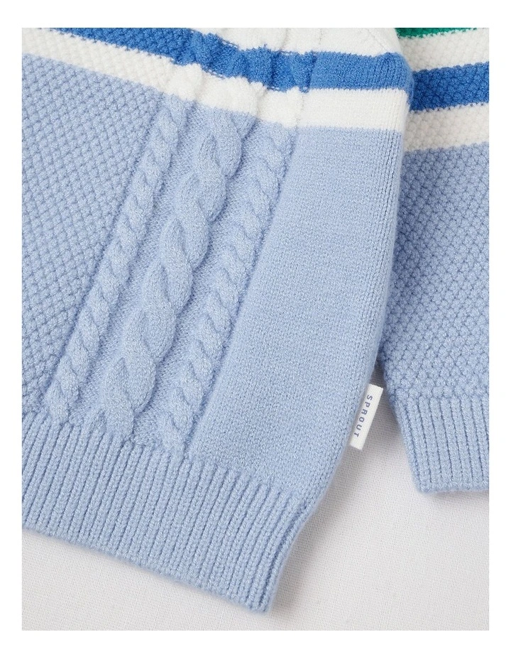 Stripe Cable Jumper in Bluestone image 4