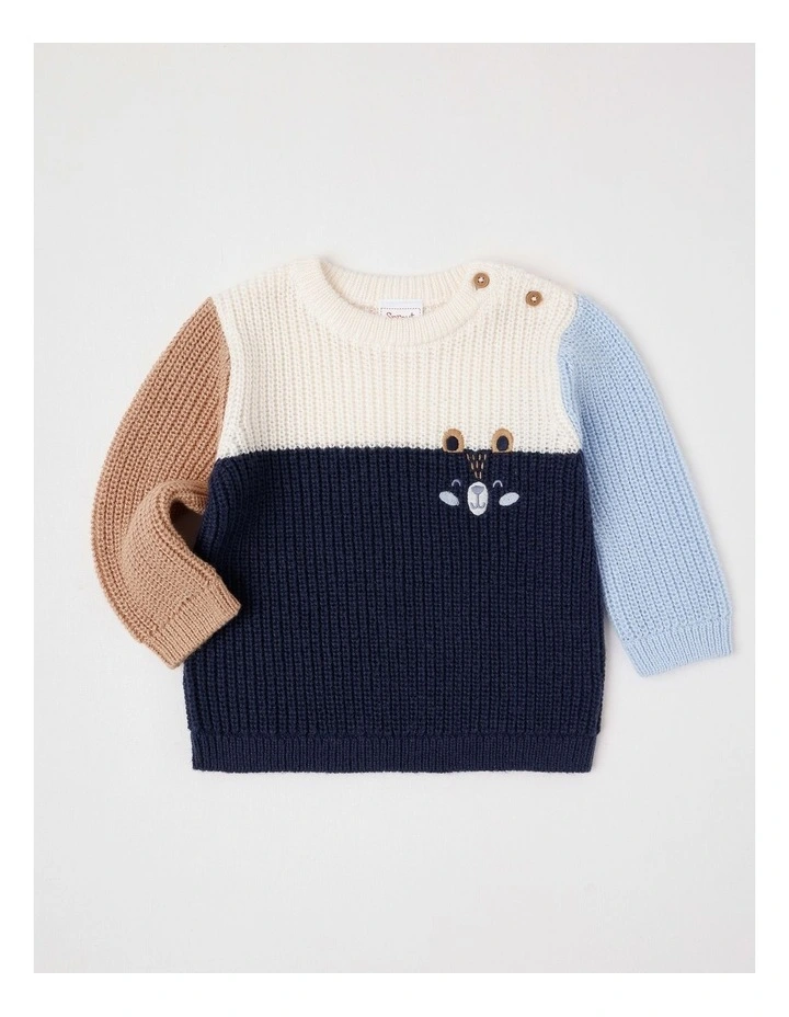 Novelty Crew Jumper in Dark Navy image 1