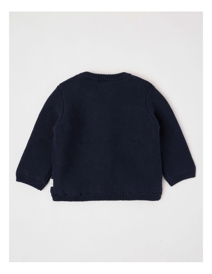 Sherpa Lined Toggle Cardigan in Navy image 3