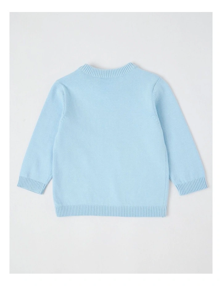 Novelty Crew Jumper in Bluestone image 3