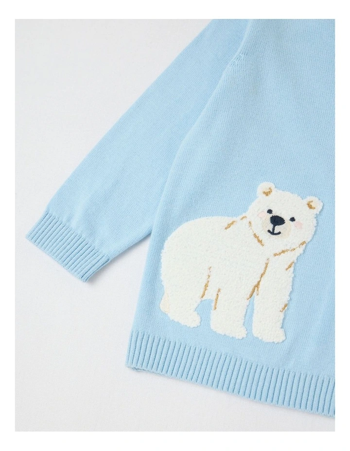 Novelty Crew Jumper in Bluestone image 4