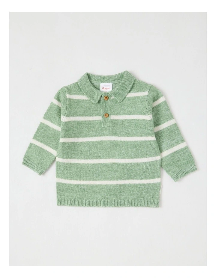 Farm Dog & Sheep Quilted Sweat Top in Green image 1