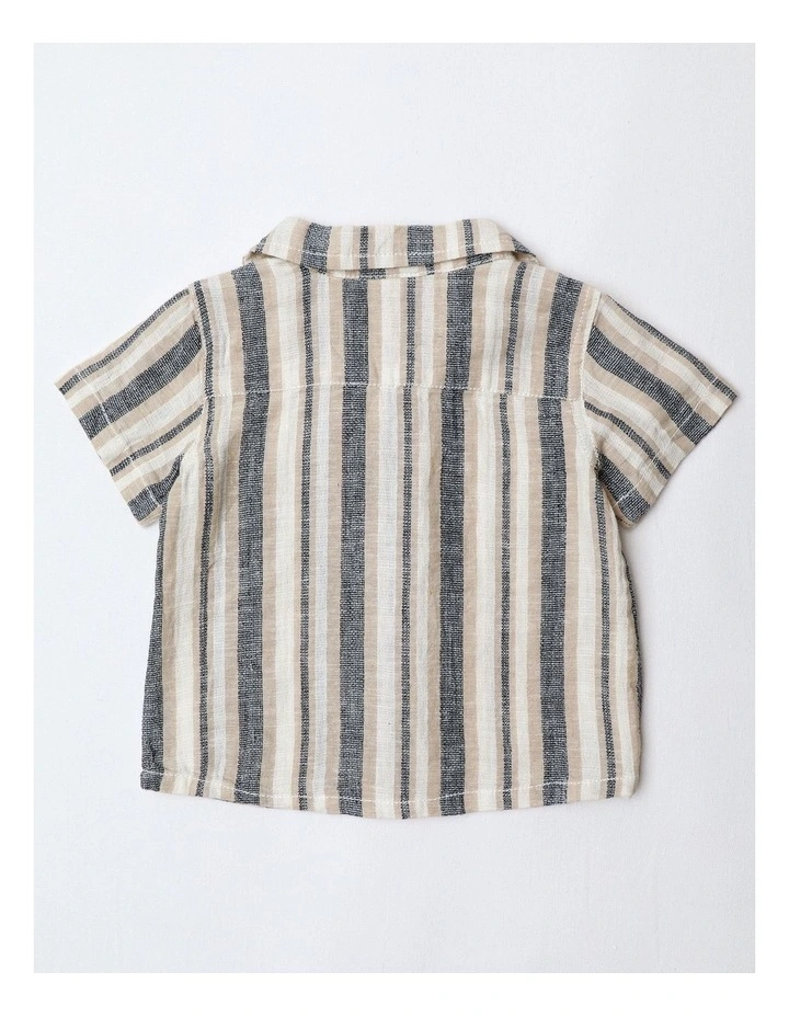 Striped Comfort Lightweight Shirt in Blue image 3