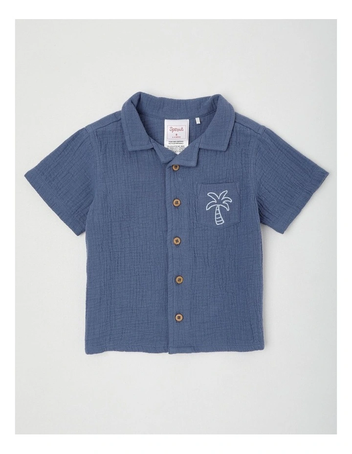Chainstitch Shirt in Mid Blues image 1