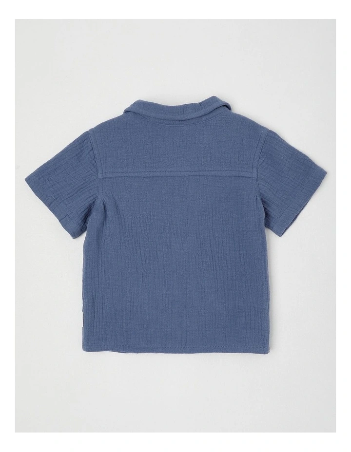Chainstitch Shirt in Mid Blues image 3