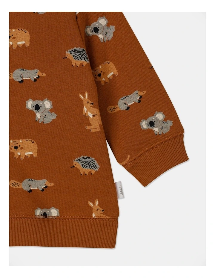 Essential Aussie Animals Sweat Top in Brown image 2