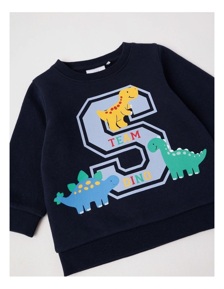 Essential Team Dino Sweat Top In Navy image 2