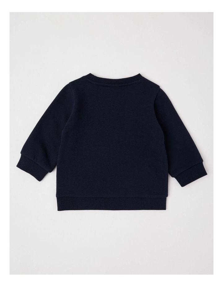 Essential Team Dino Sweat Top In Navy image 3