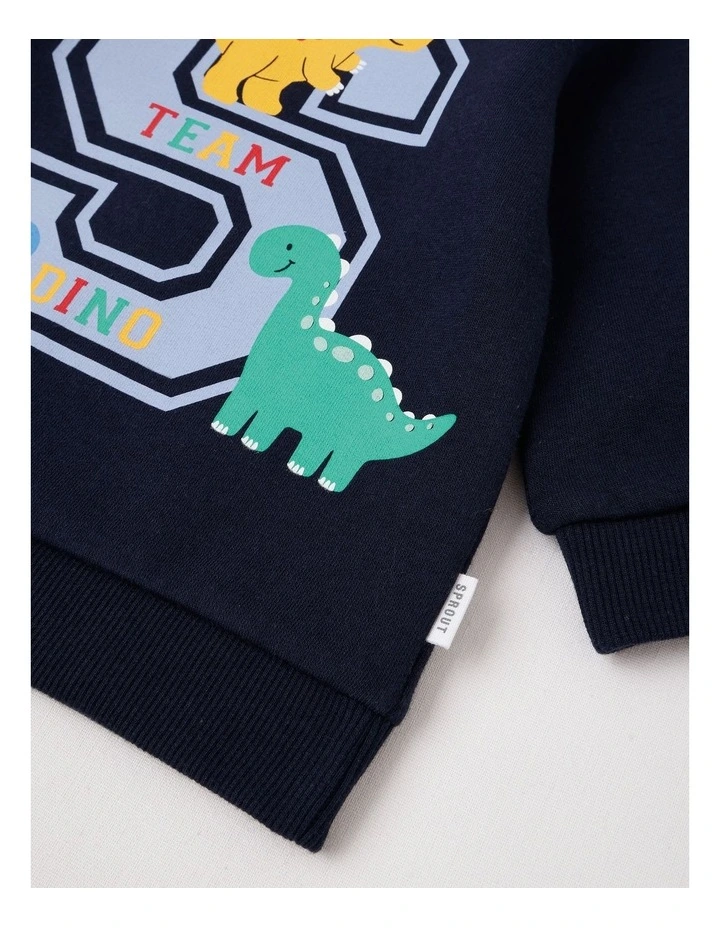 Essential Team Dino Sweat Top In Navy image 4