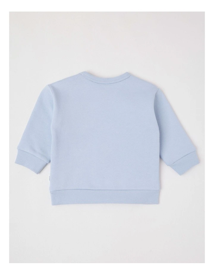 Applique Farm Sweat Top in Bluestone image 3